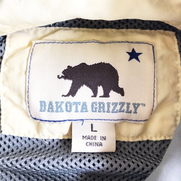 DAKOTA GRIZZLY Long Sleeve Fishing Shirt Gray Button Up Mens Large Outdoor - Picture 3 of 7